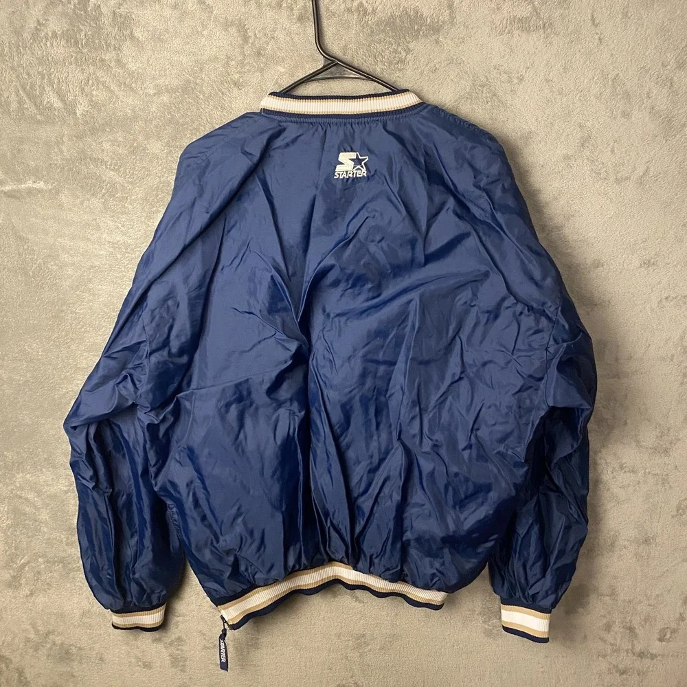 Starter XL Notre Dame Fighting Irish Windbreaker Blue Nylon Pullover READ